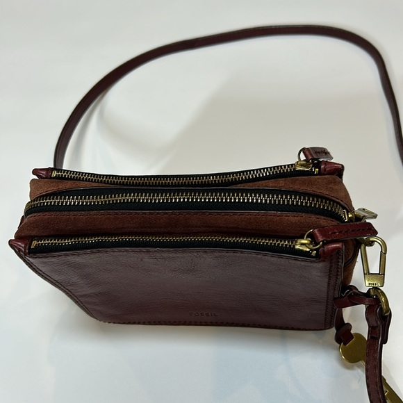 Fossil Campbell Leather Red Crossbody Bag - Picture 6 of 16